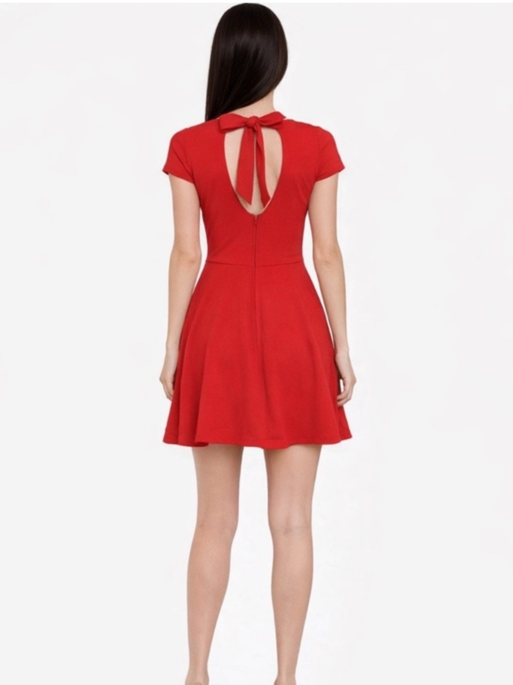 B Darlin Red Fit-and-Flare Mini Dress with Back Tie